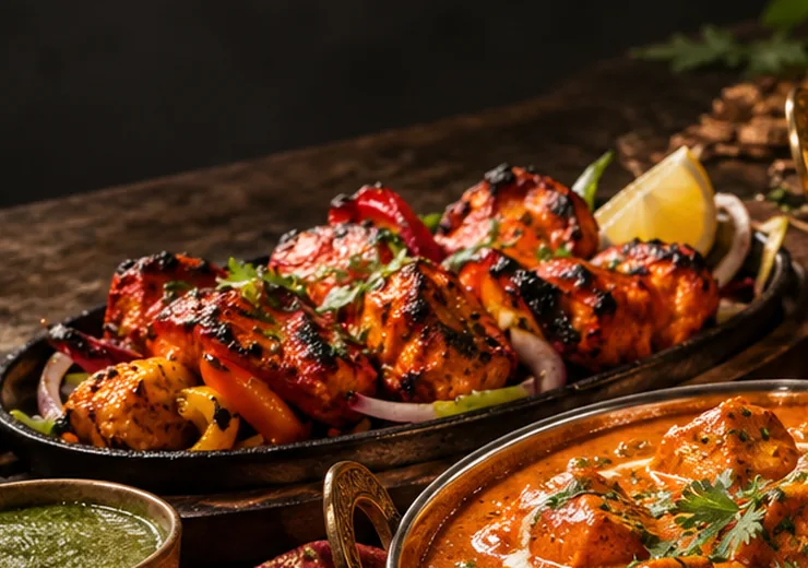 Goldbraun gegrilltes Chicken Tikka
